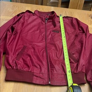 Members Only Red Zip-Up Jacket with Label Detail